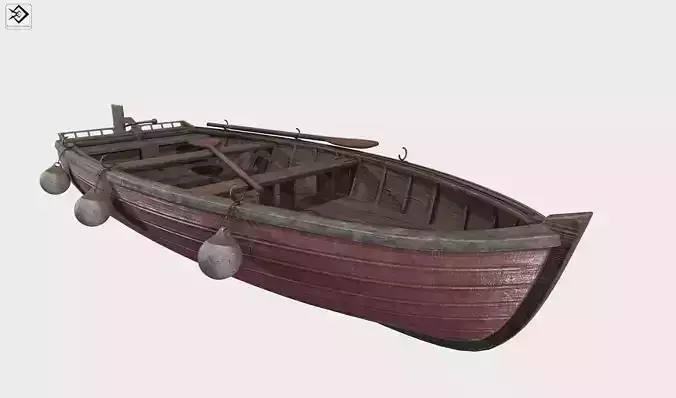 Old boat Low-poly 3D model