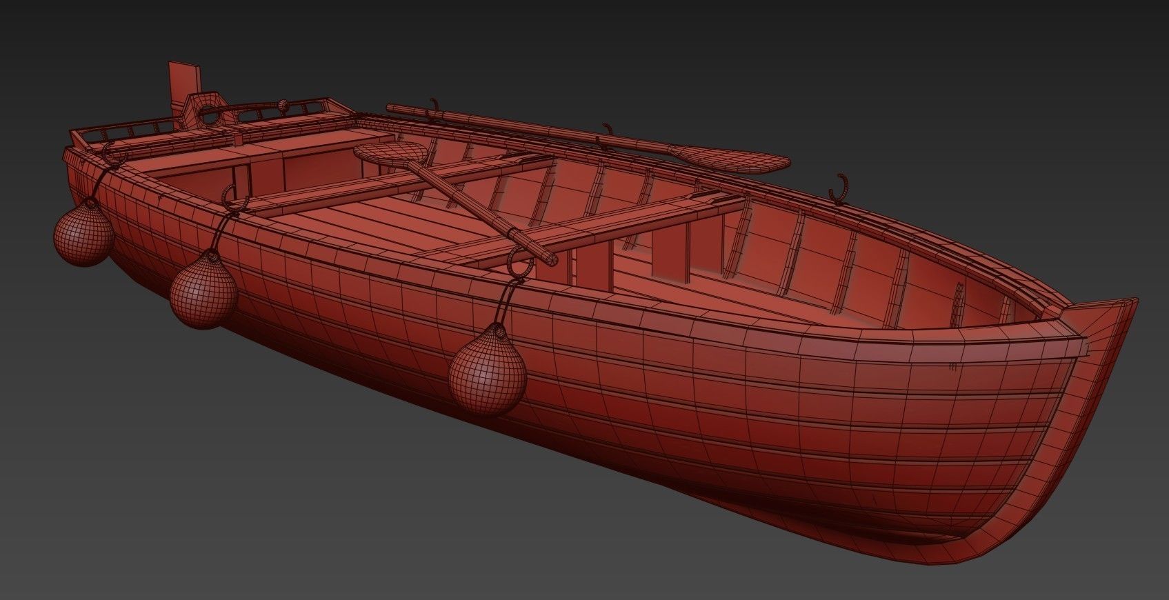 Old boat Low-poly 3D model_10