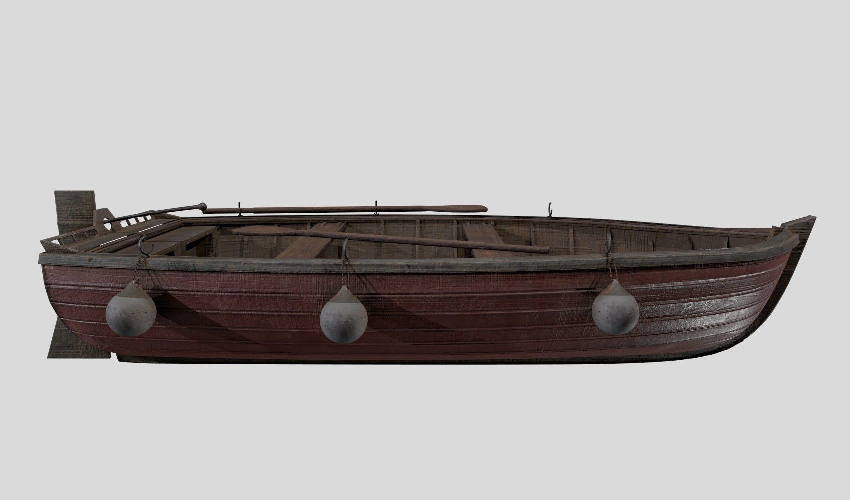Old boat Low-poly 3D model_6