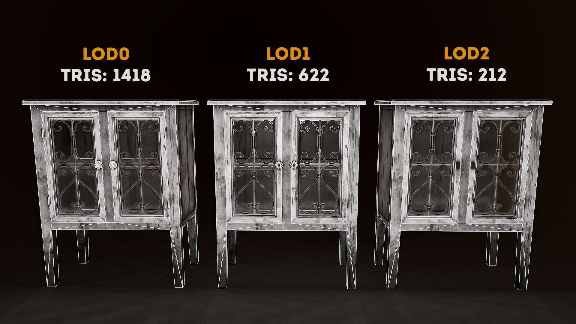 SOVIET FURNITURE PACK Low-poly 3D model_16