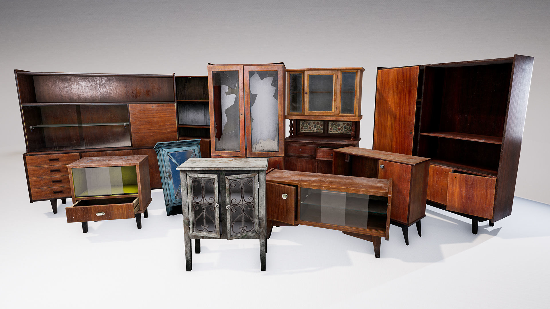 SOVIET FURNITURE PACK Low-poly 3D model_1