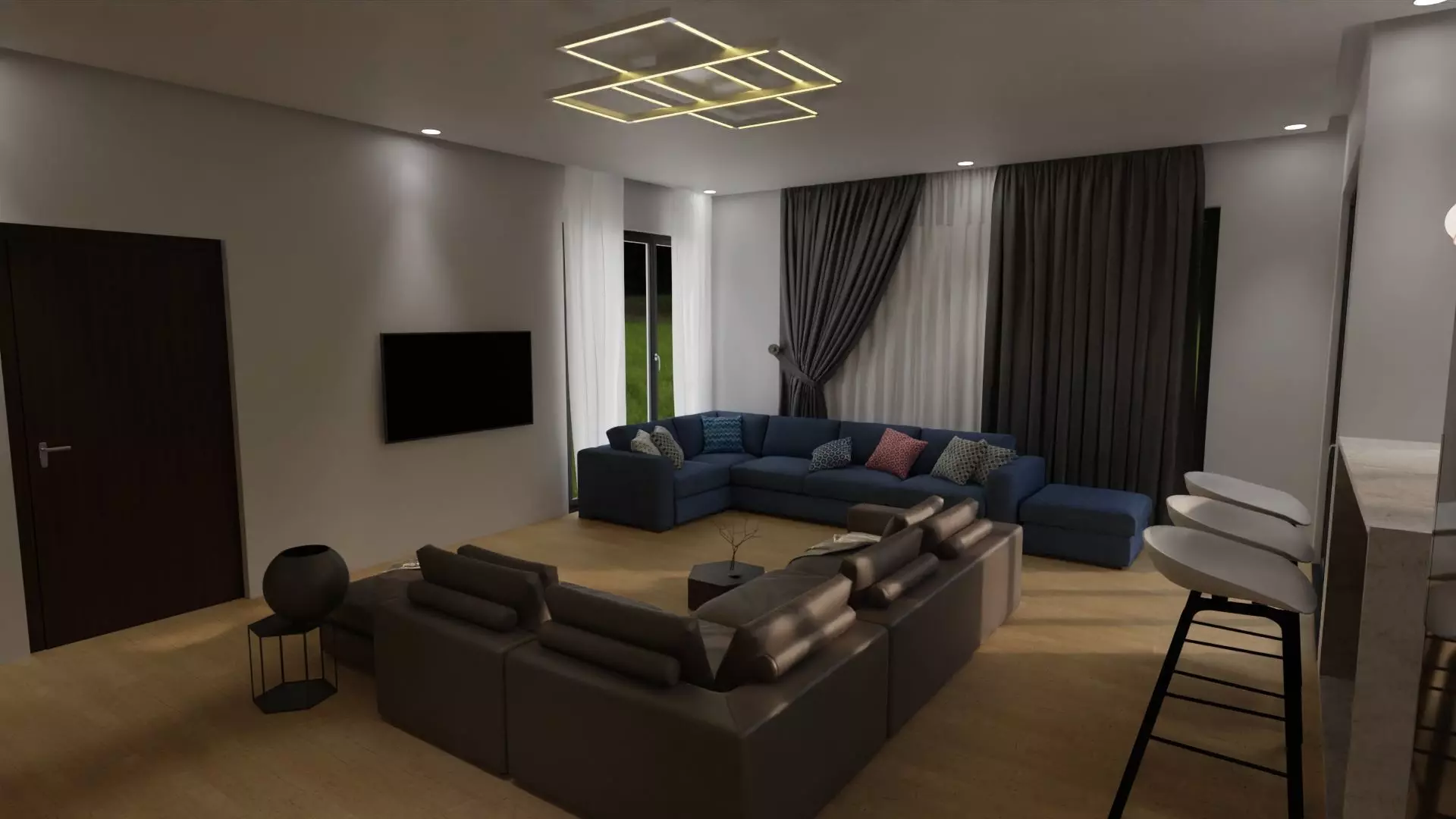living room Free 3D model_0