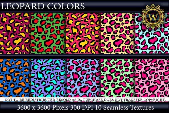 Leopard Colors 10 Seamless Patterns Textures WONDERWALL