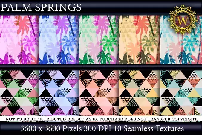 Palm Springs 10 Seamless Tropical Patterns Textures WONDERWALL