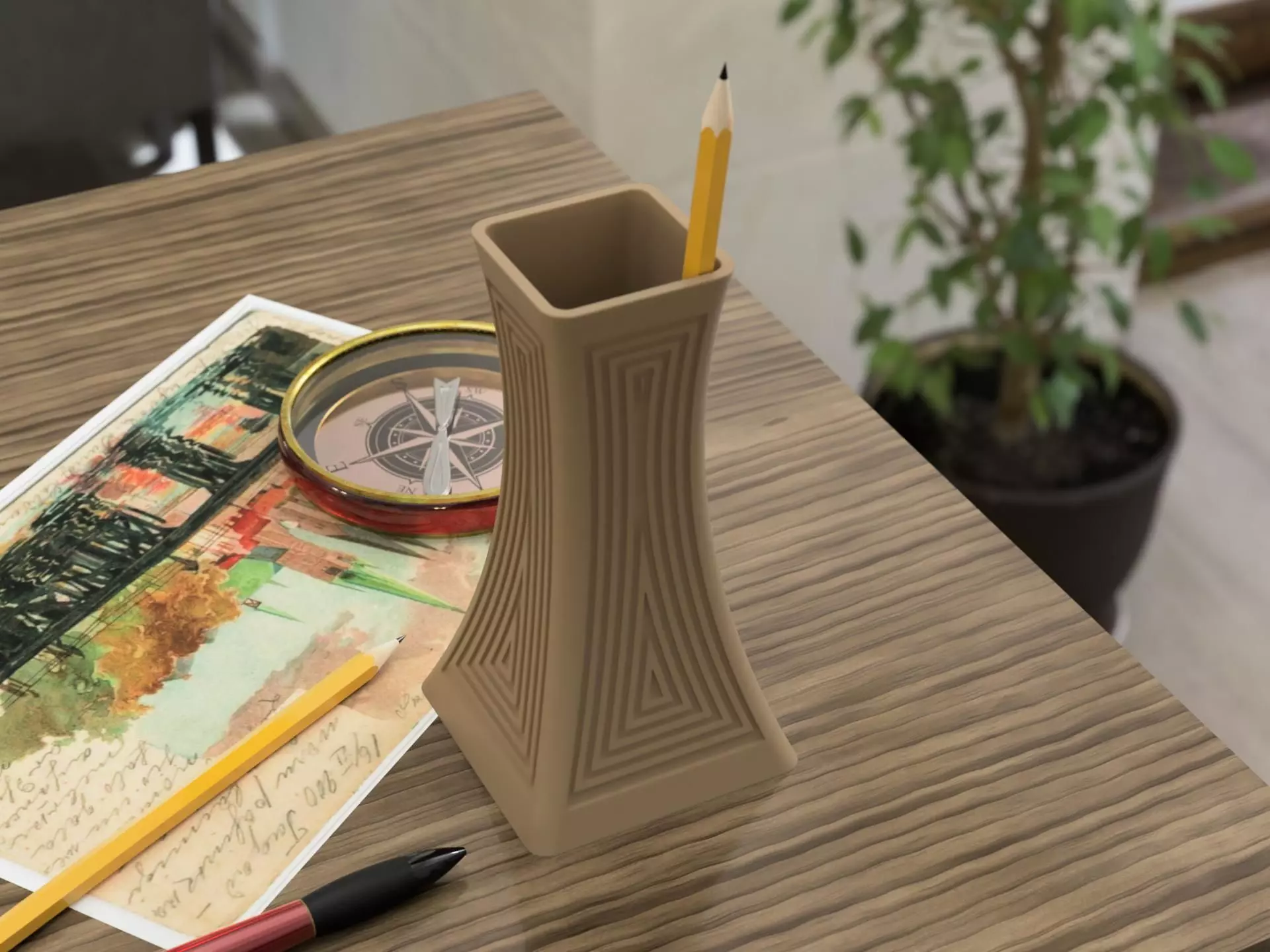 Pen holder - vase 05 Free 3D print model