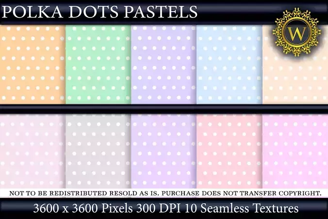 Polka Dots Pastels 10 Seamless Textures WONDERWALL