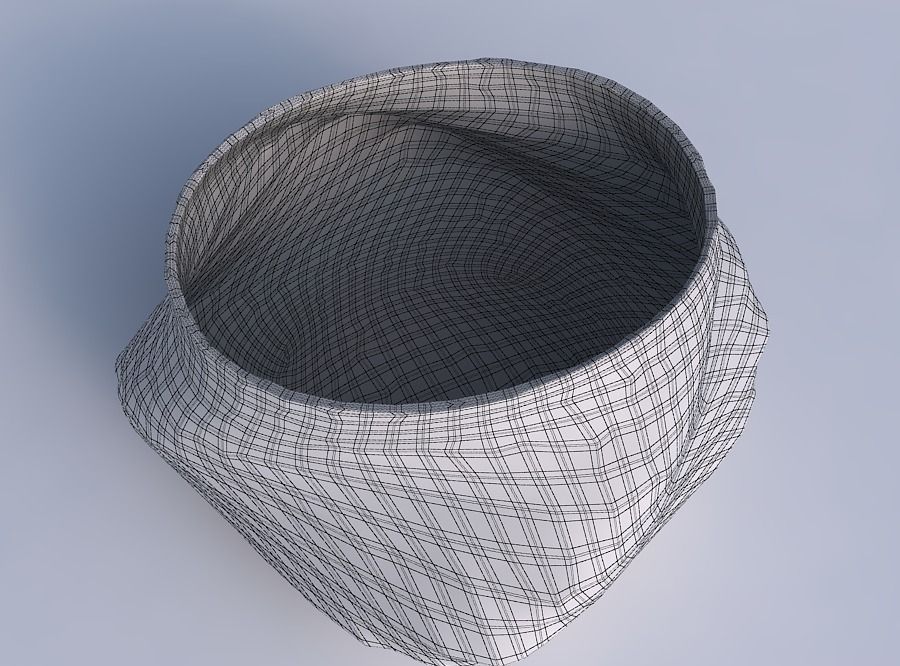 Bowl twisted elipse with rocky fibers 3D print model_6