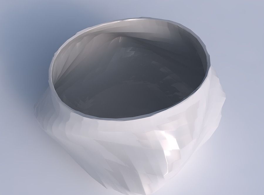 Bowl twisted elipse with rocky fibers 3D print model_1