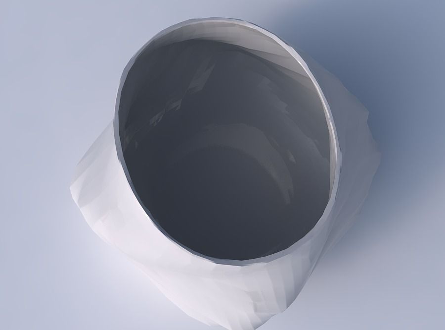 Bowl twisted elipse with rocky fibers 3D print model_2