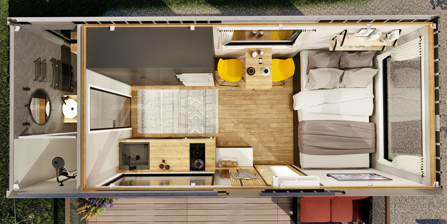 Tiny House TISA on  15m2 3D model_4