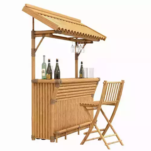Tropical bamboo tiki bar