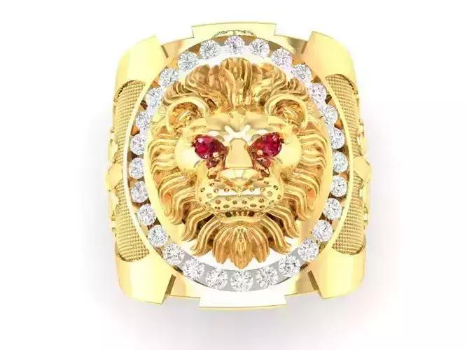 Luxury Lion Head Men Ring  315
