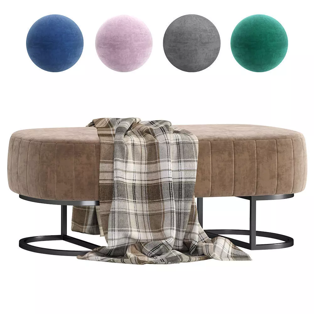 Modern Bench Velvet 3D model