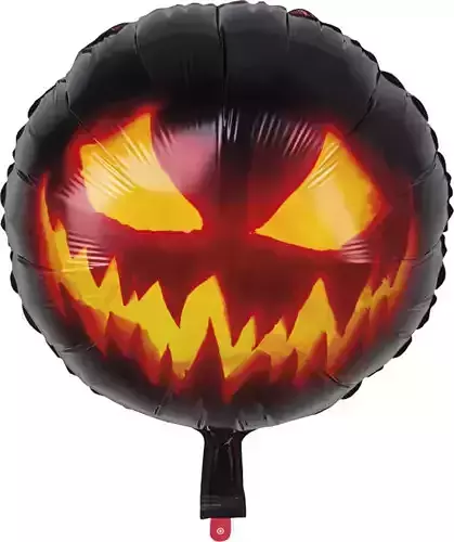 Creepy looking pumpkin foil balloon