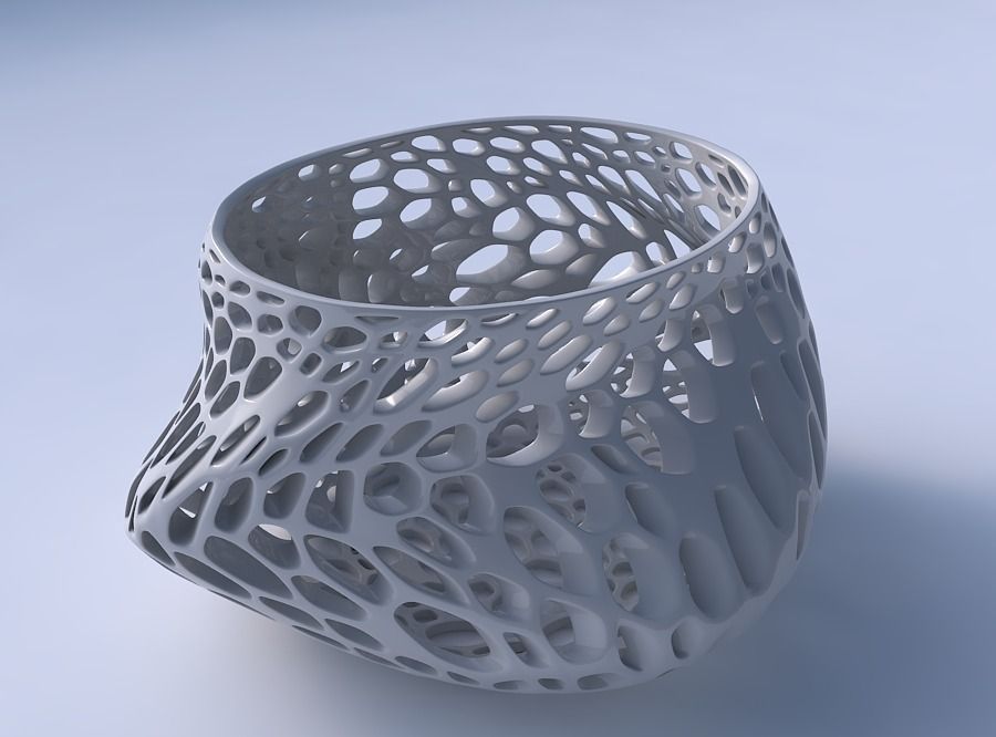 Bowl twisted elipse with organic lattice and twisted thickness 2 3D print model_3