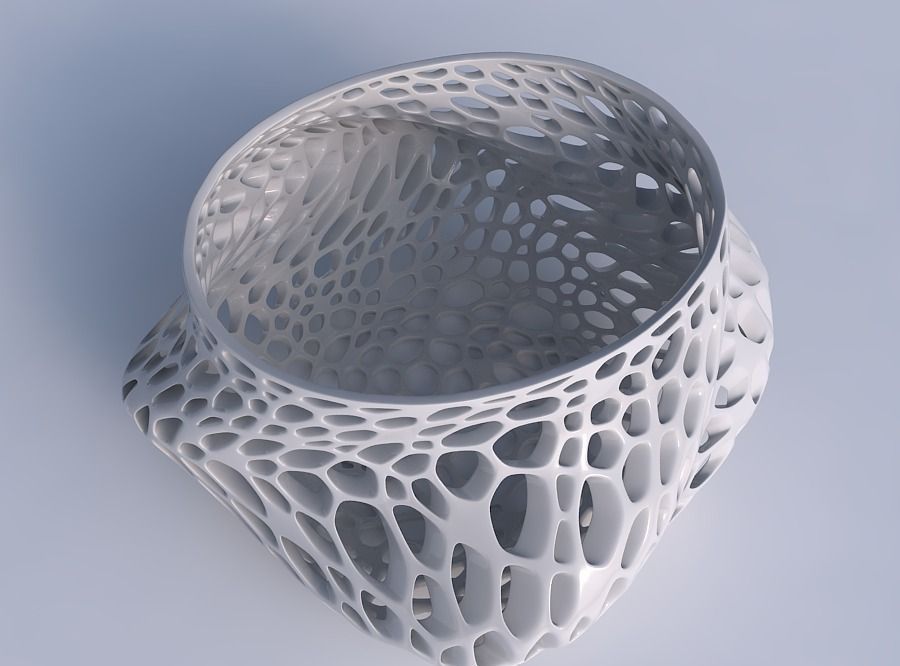 Bowl twisted elipse with organic lattice and twisted thickness 2 3D print model_1