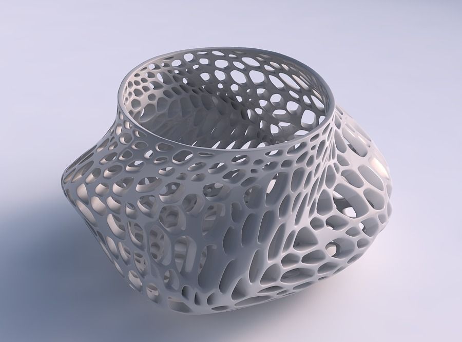 Bowl twisted elipse with organic lattice and twisted thickness 2 3D print model_0