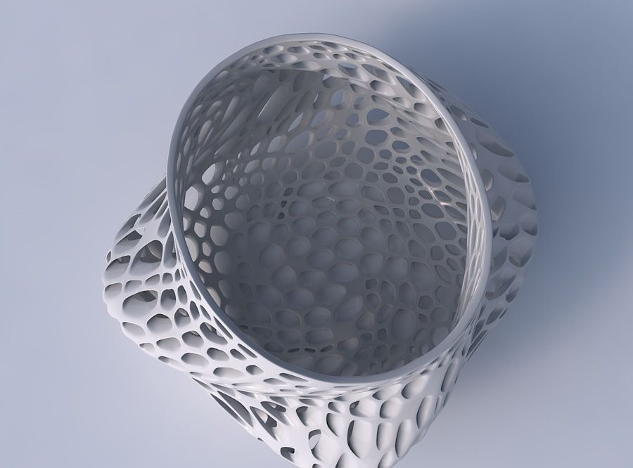 Bowl twisted elipse with organic lattice and twisted thickness 2 3D print model_2