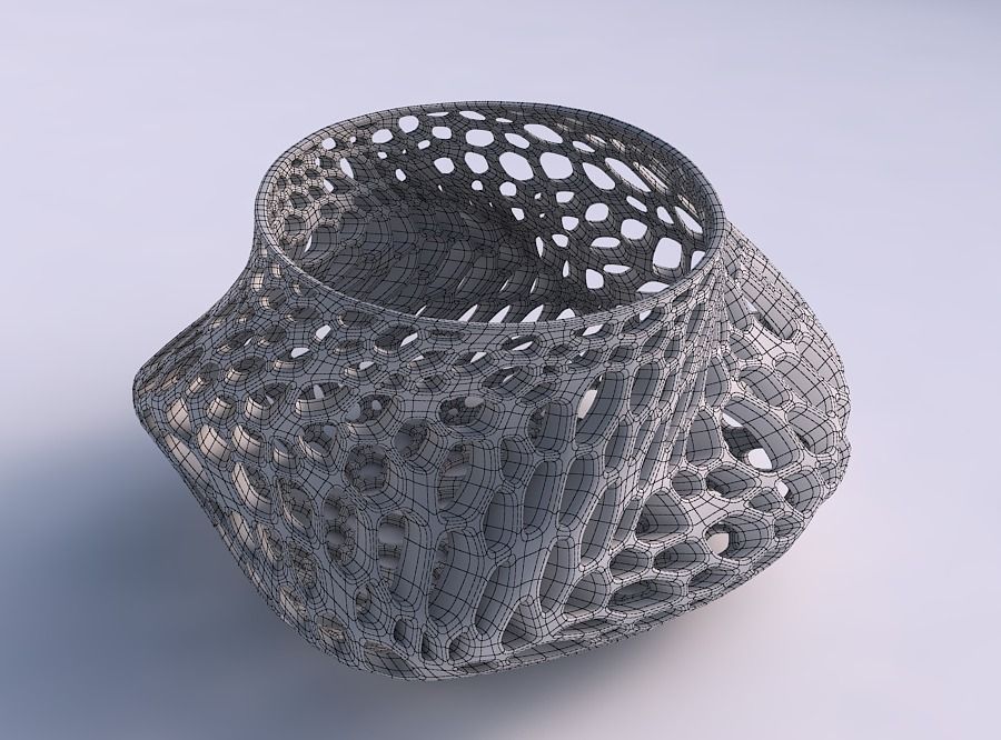 Bowl twisted elipse with organic lattice and twisted thickness 2 3D print model_5