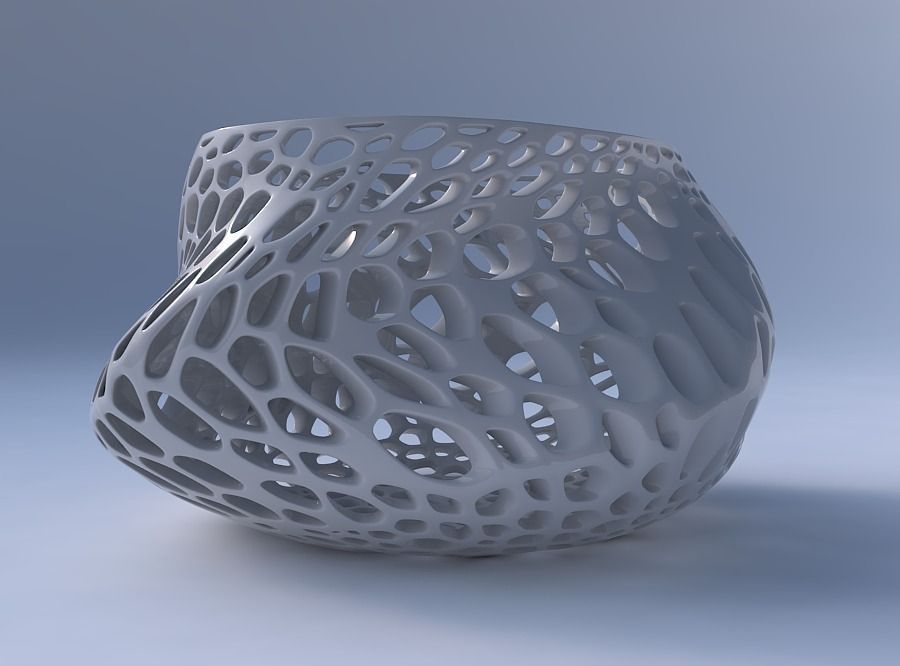 Bowl twisted elipse with organic lattice and twisted thickness 2 3D print model_4