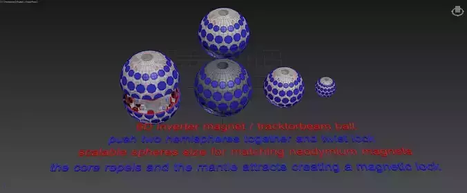 6D inverted magnetic lock sphere - Tracktorbeam Ball - Concept 3D model