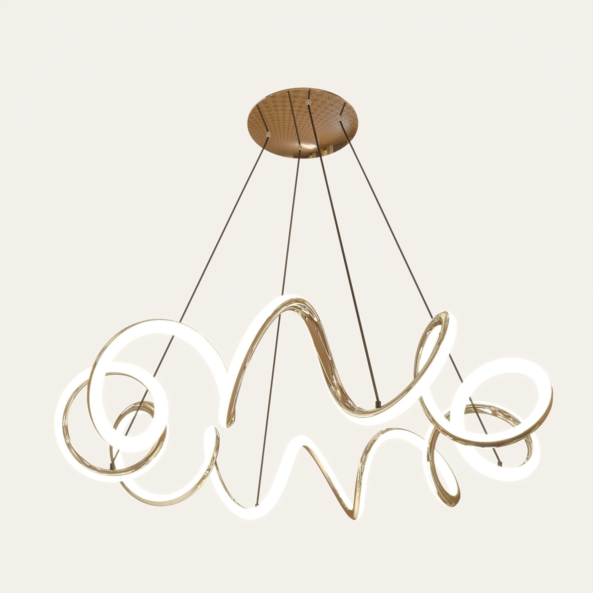 High tech lamp 3D model_2