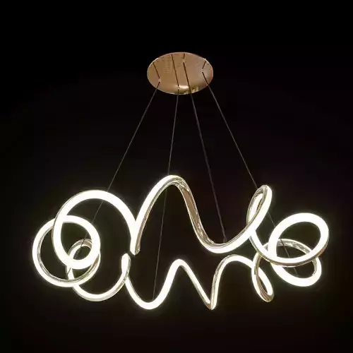 High tech lamp 3D model
