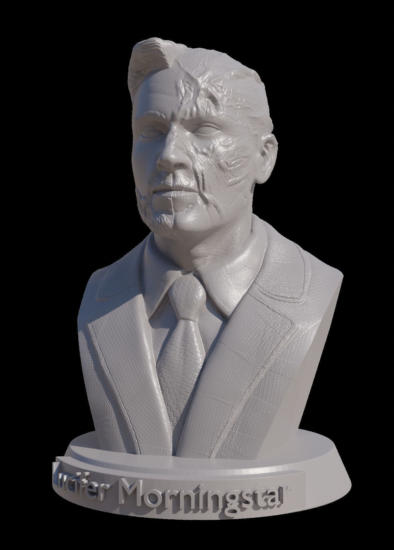 Lucifer Morningstar Bust 3D print model_4