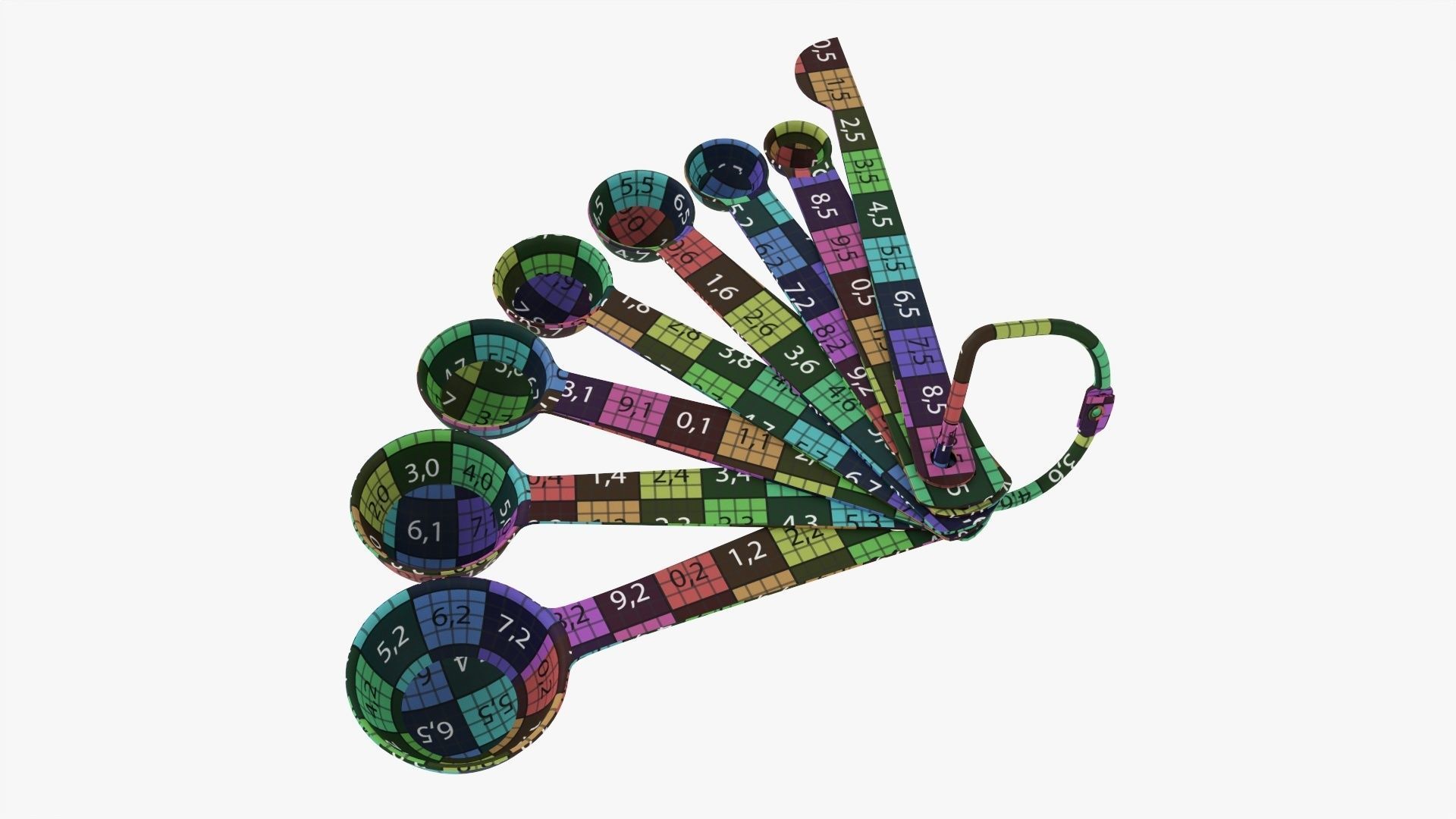 Measuring spoons set of 8 3D model_10