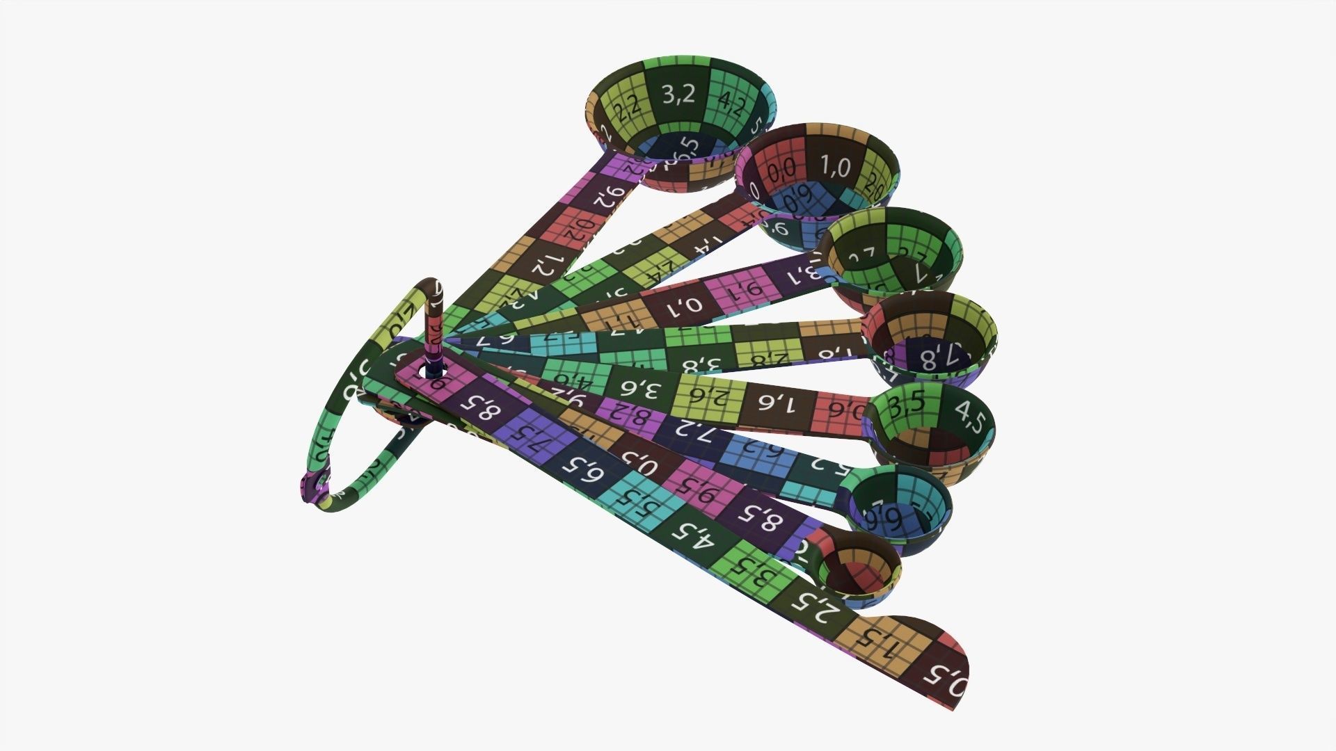 Measuring spoons set of 8 3D model_11