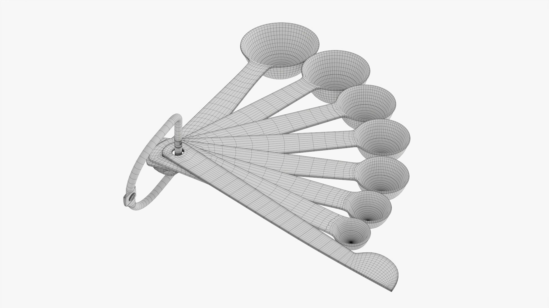 Measuring spoons set of 8 3D model_7