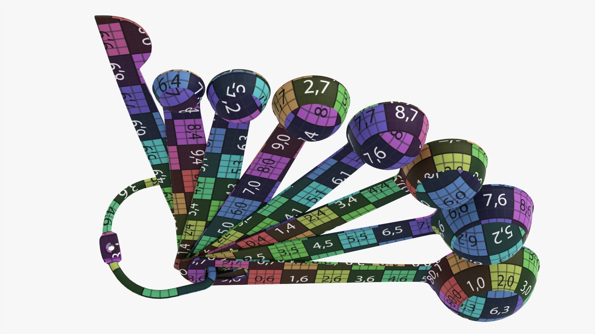 Measuring spoons set of 8 3D model_12