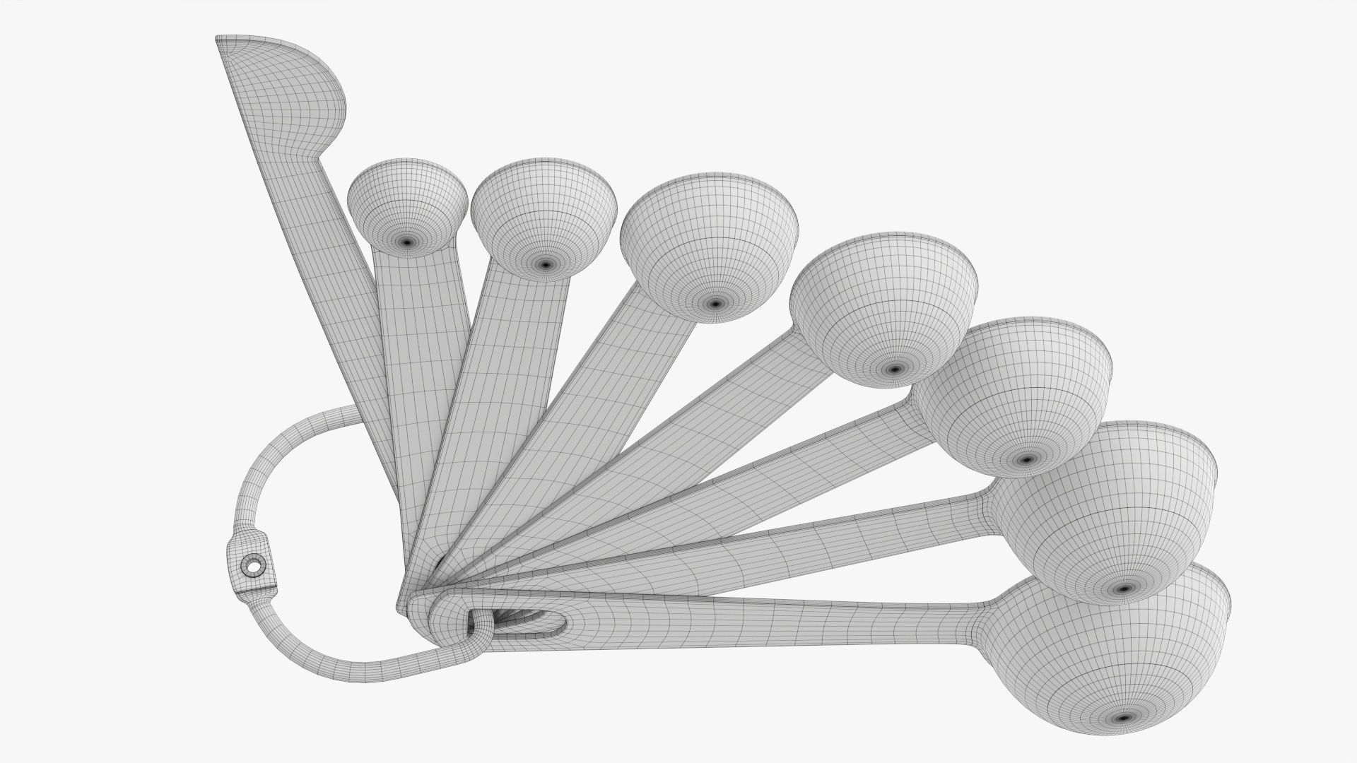 Measuring spoons set of 8 3D model_8