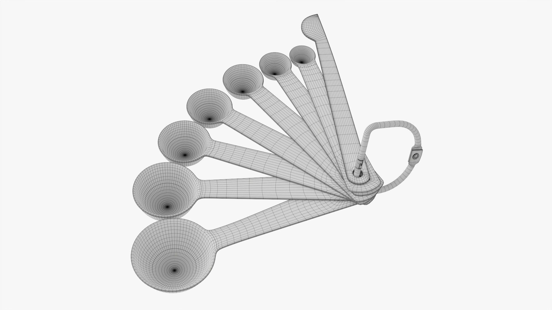 Measuring spoons set of 8 3D model_6