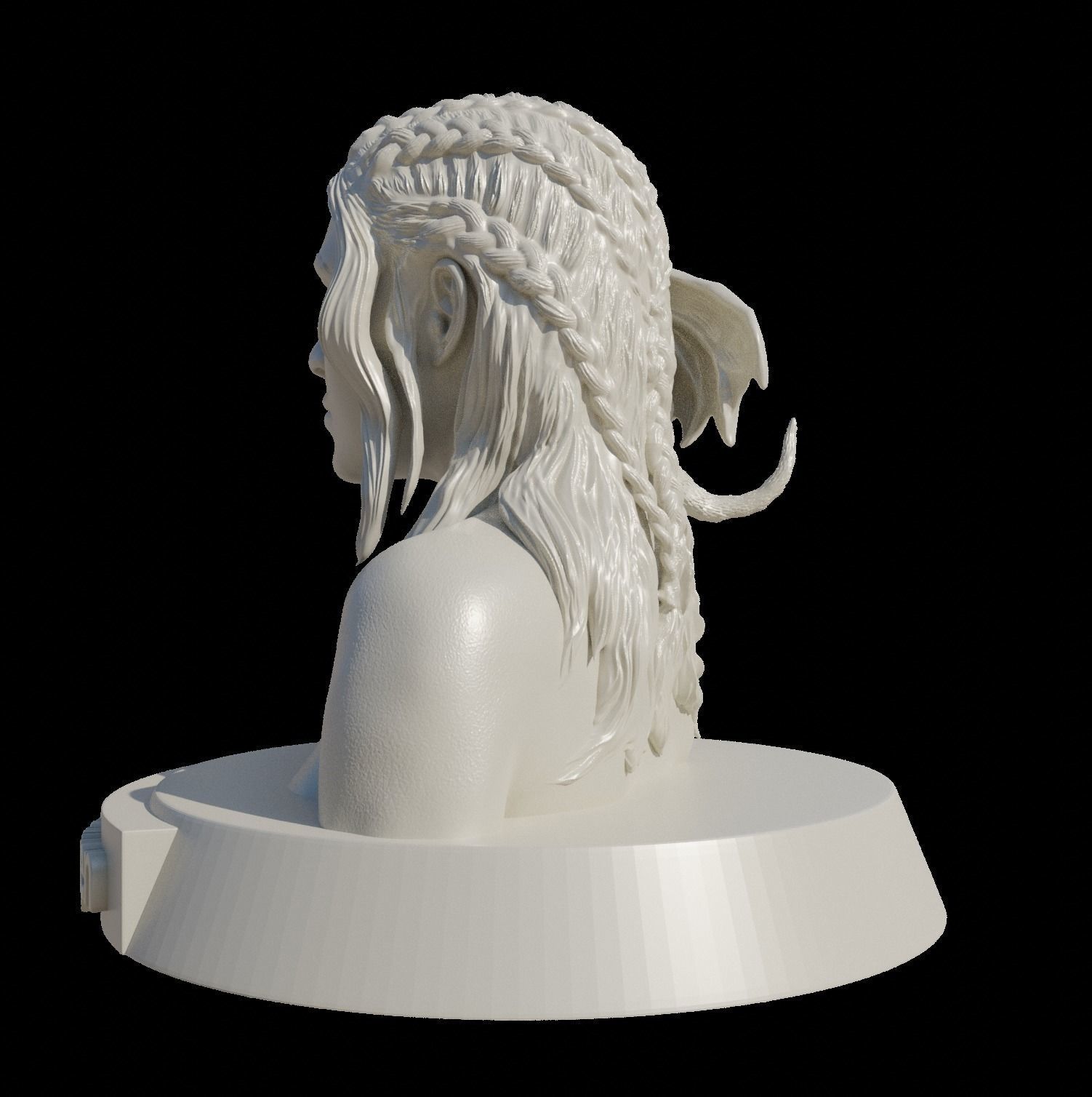 Daenerys Targaryen Bust with baby Drogon 3D print model_4