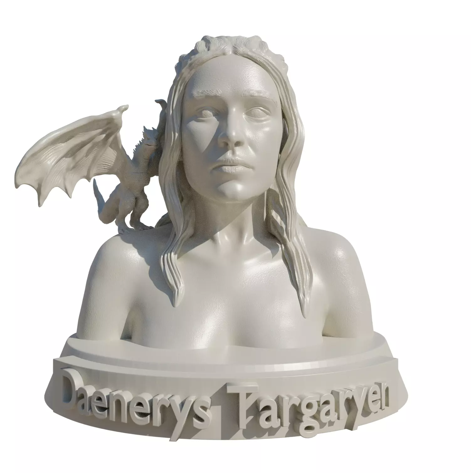 Daenerys Targaryen Bust with baby Drogon 3D print model_0