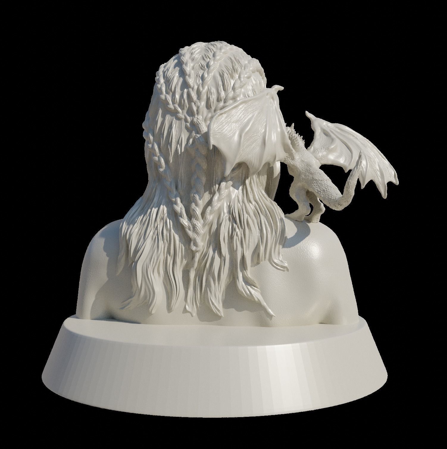 Daenerys Targaryen Bust with baby Drogon 3D print model_3