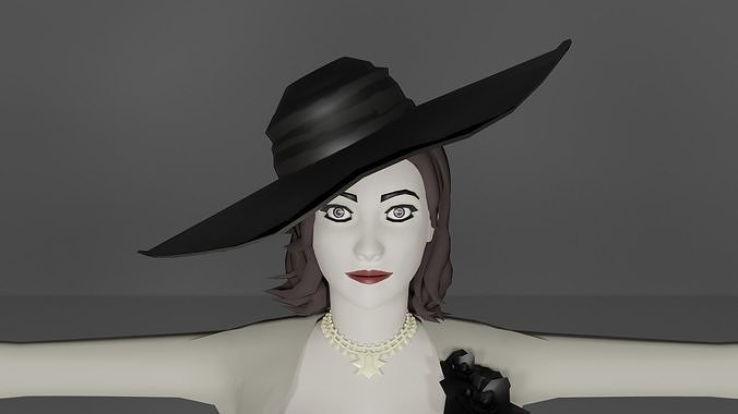Lady Dimitresky Big Breast Physics Low-poly 3D model