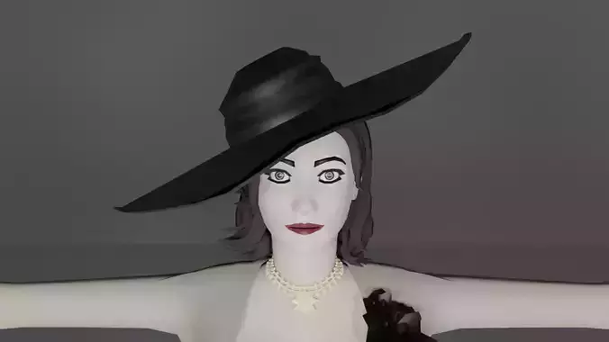 Lady Dimitresky Big Breast Physics Low-poly 3D model