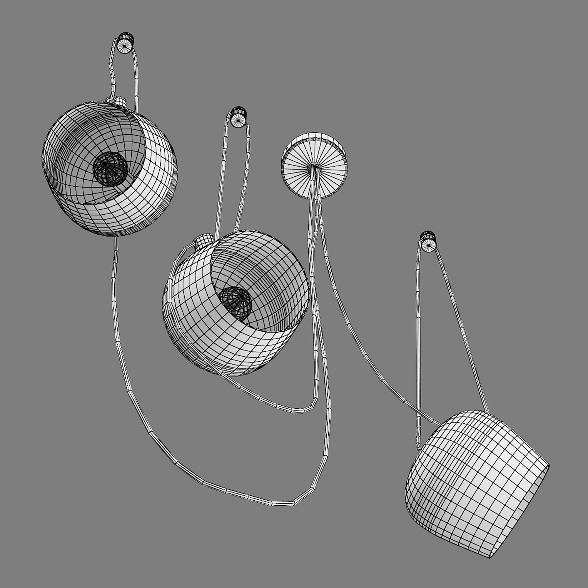 727133 Omega Lightstar chandelier hanging 3D model_3