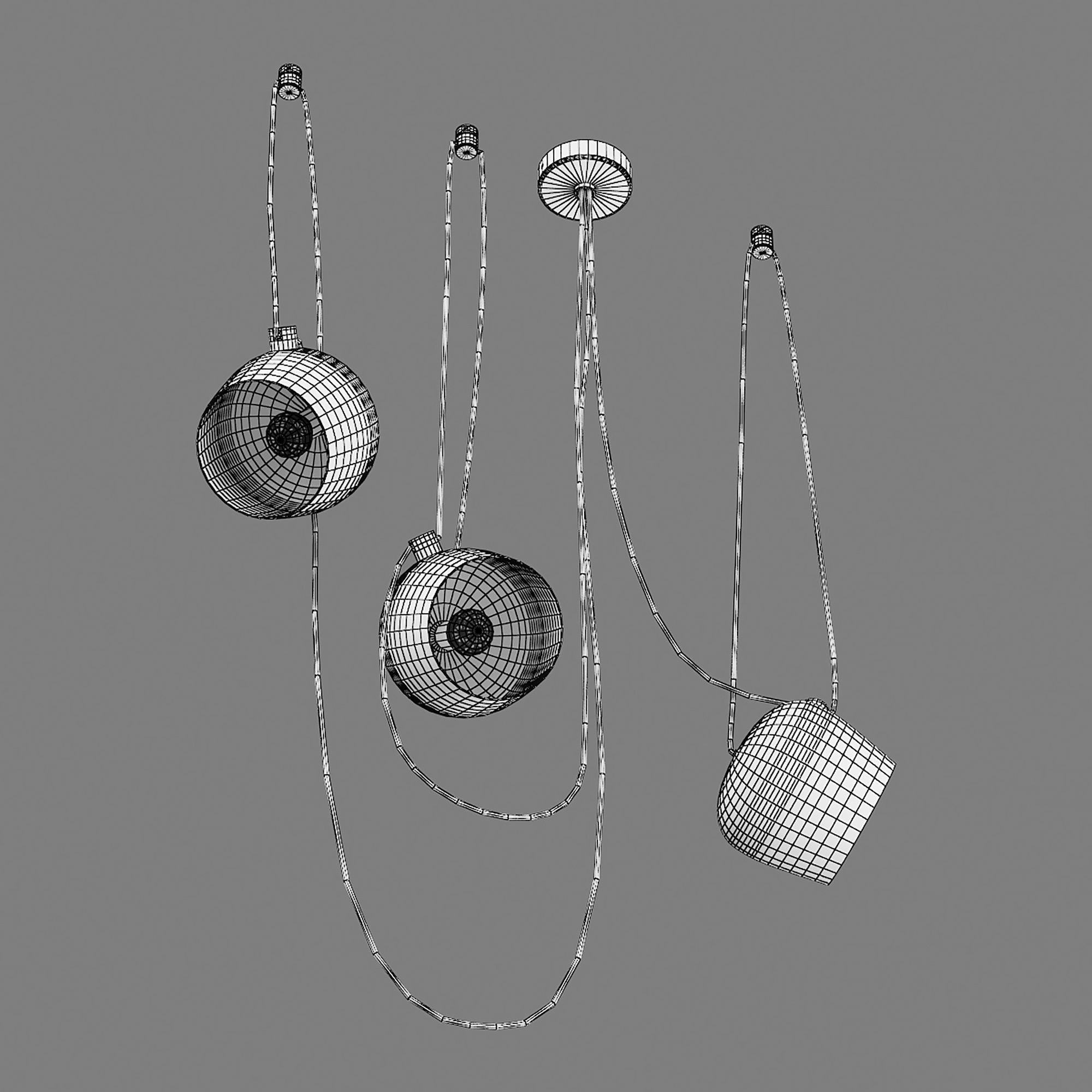 727133 Omega Lightstar chandelier hanging 3D model_4