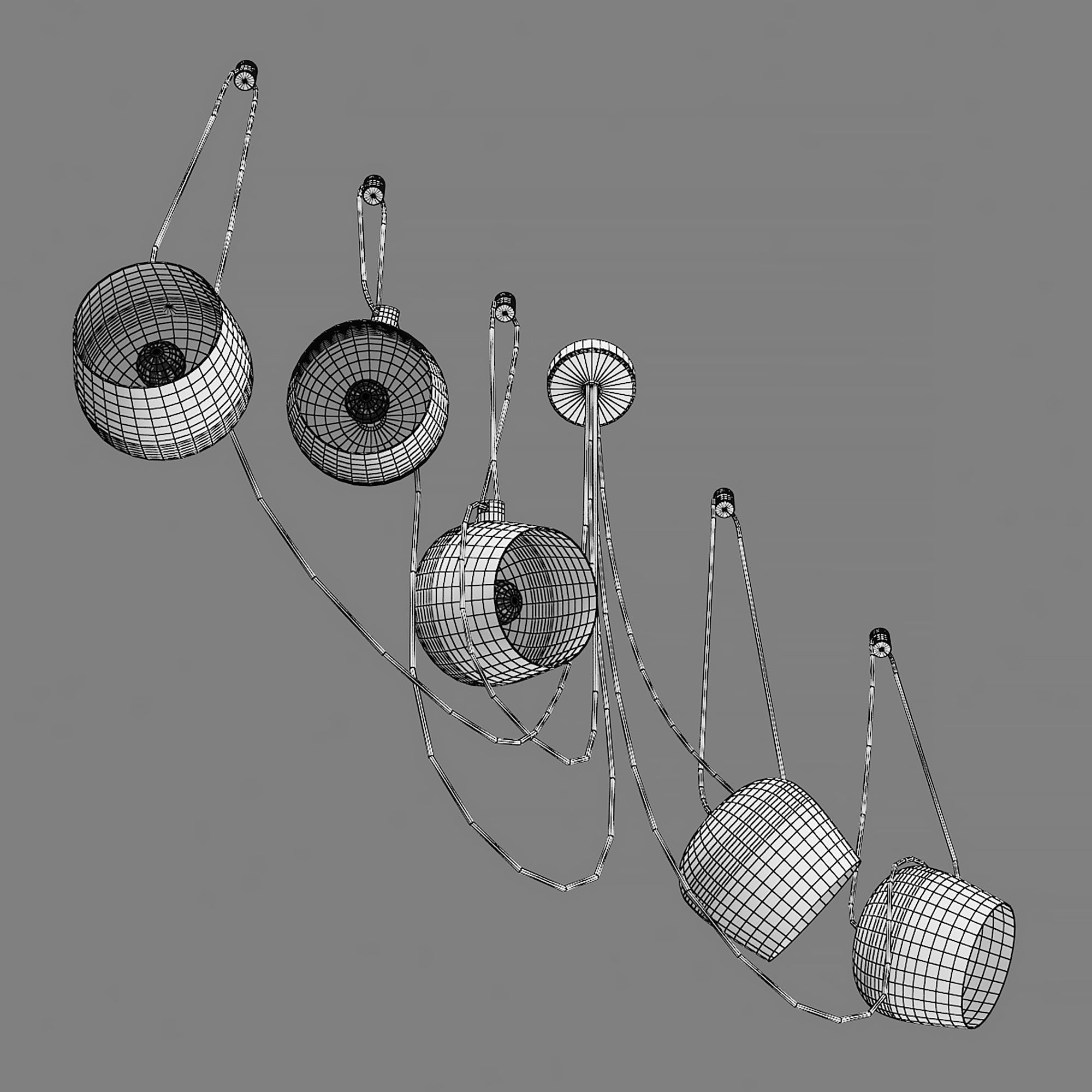 727153 Omega Lightstar chandelier hanging 3D model_3