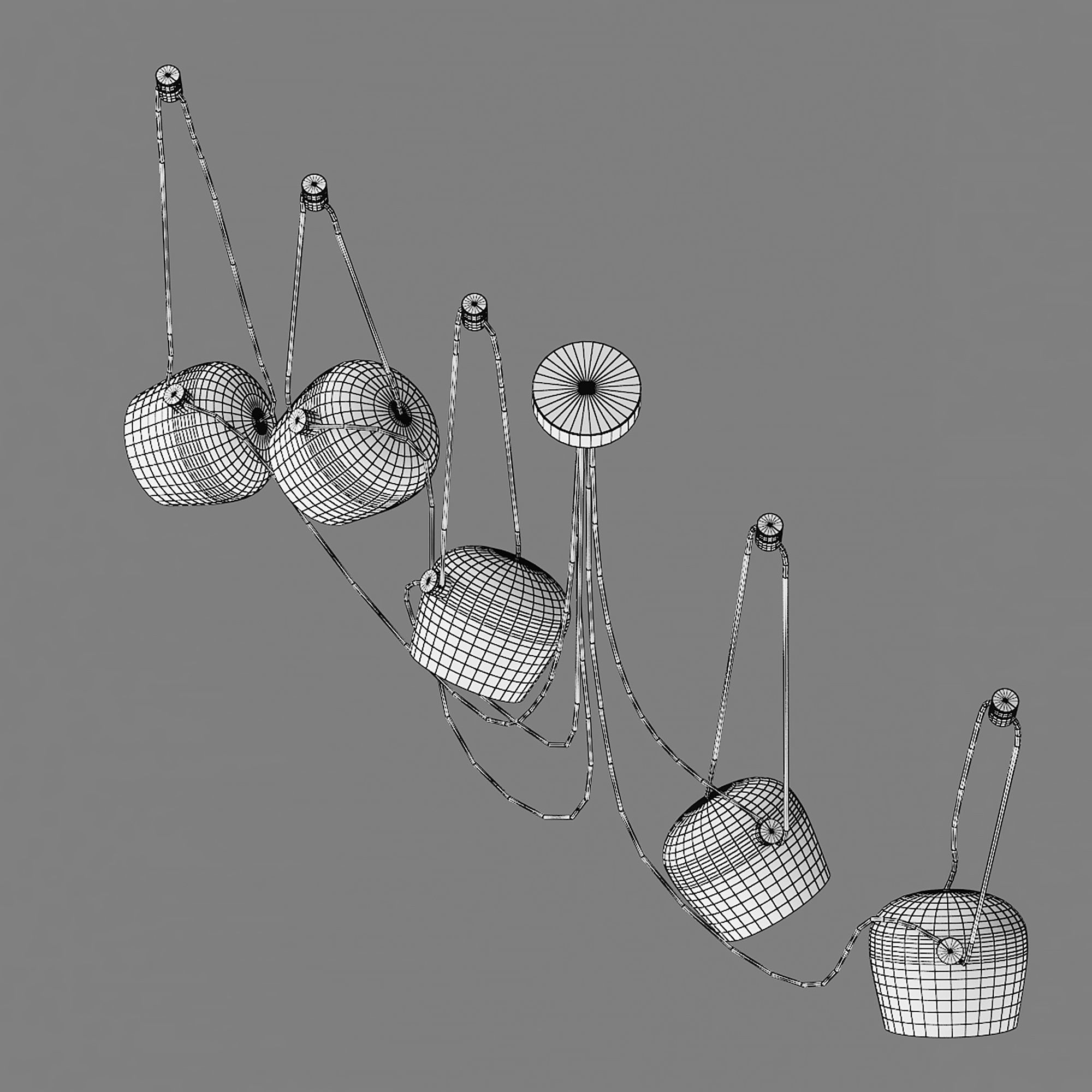 727153 Omega Lightstar chandelier hanging 3D model_7