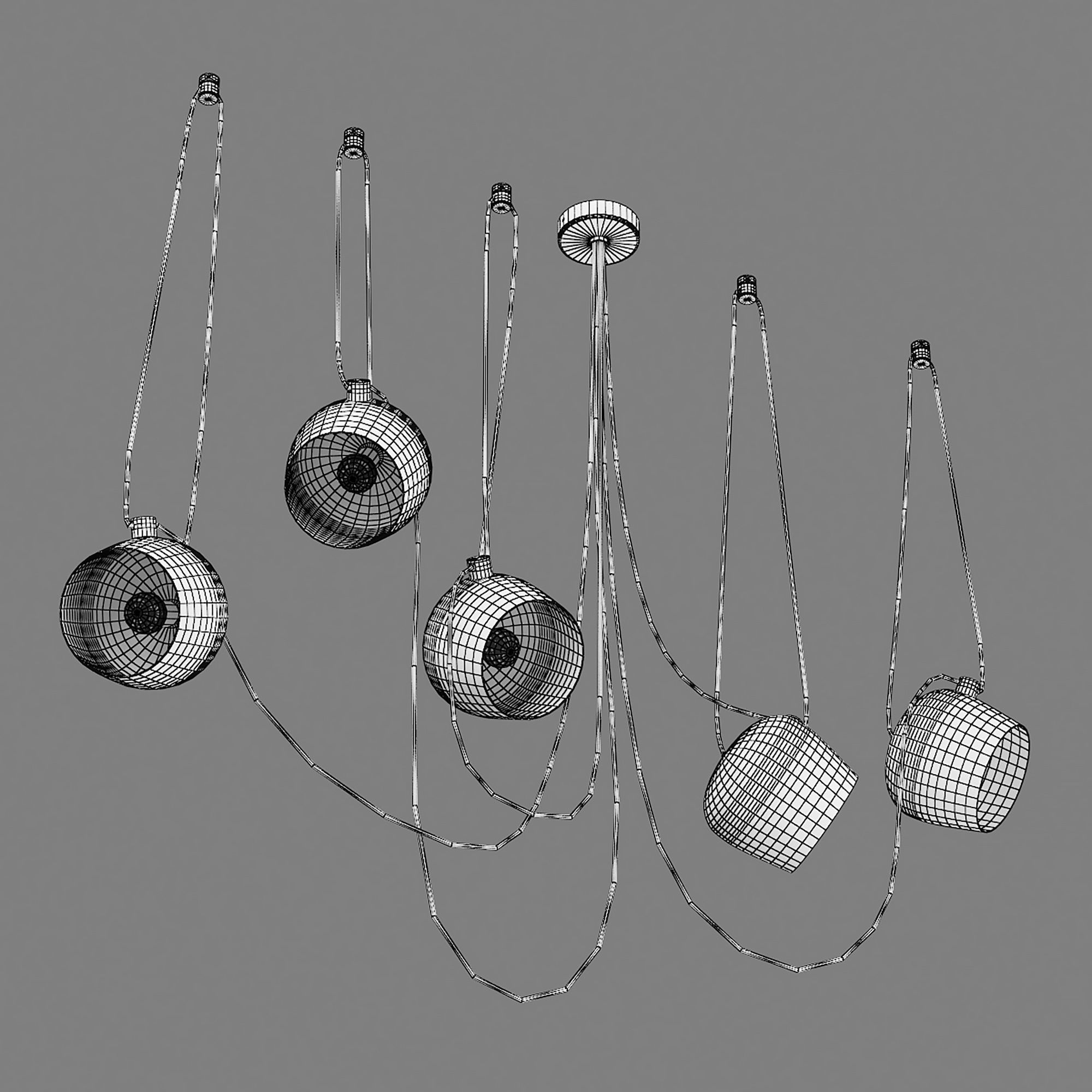 727153 Omega Lightstar chandelier hanging 3D model_4