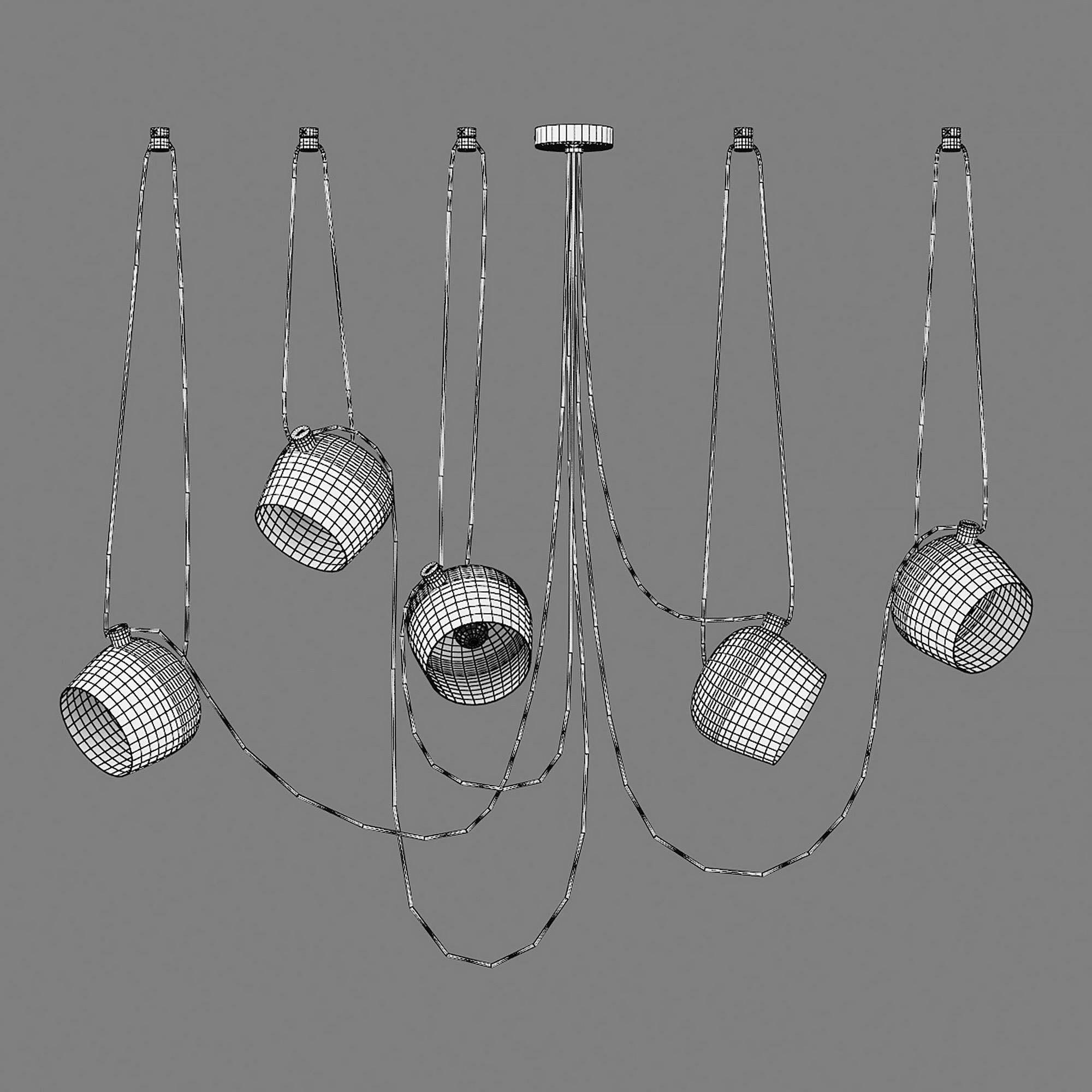727153 Omega Lightstar chandelier hanging 3D model_5