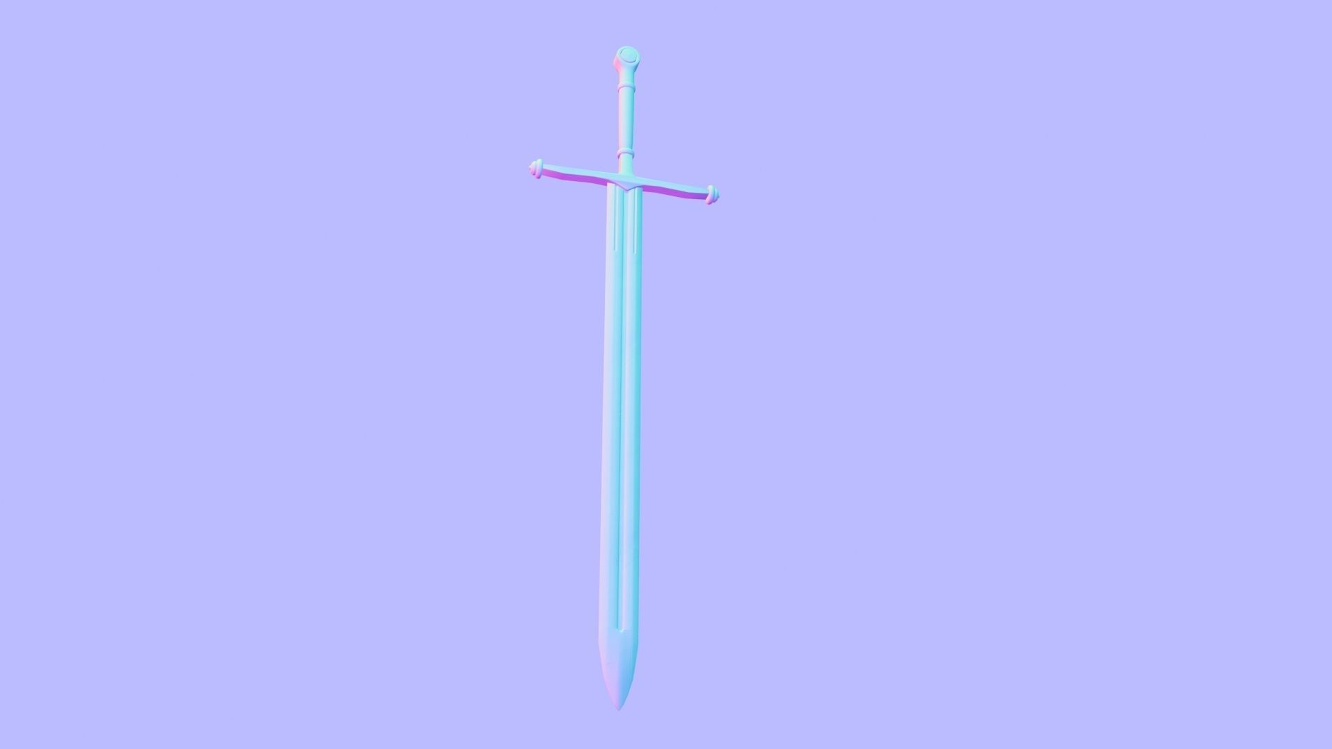 PBR Knight Sword 3D model_10