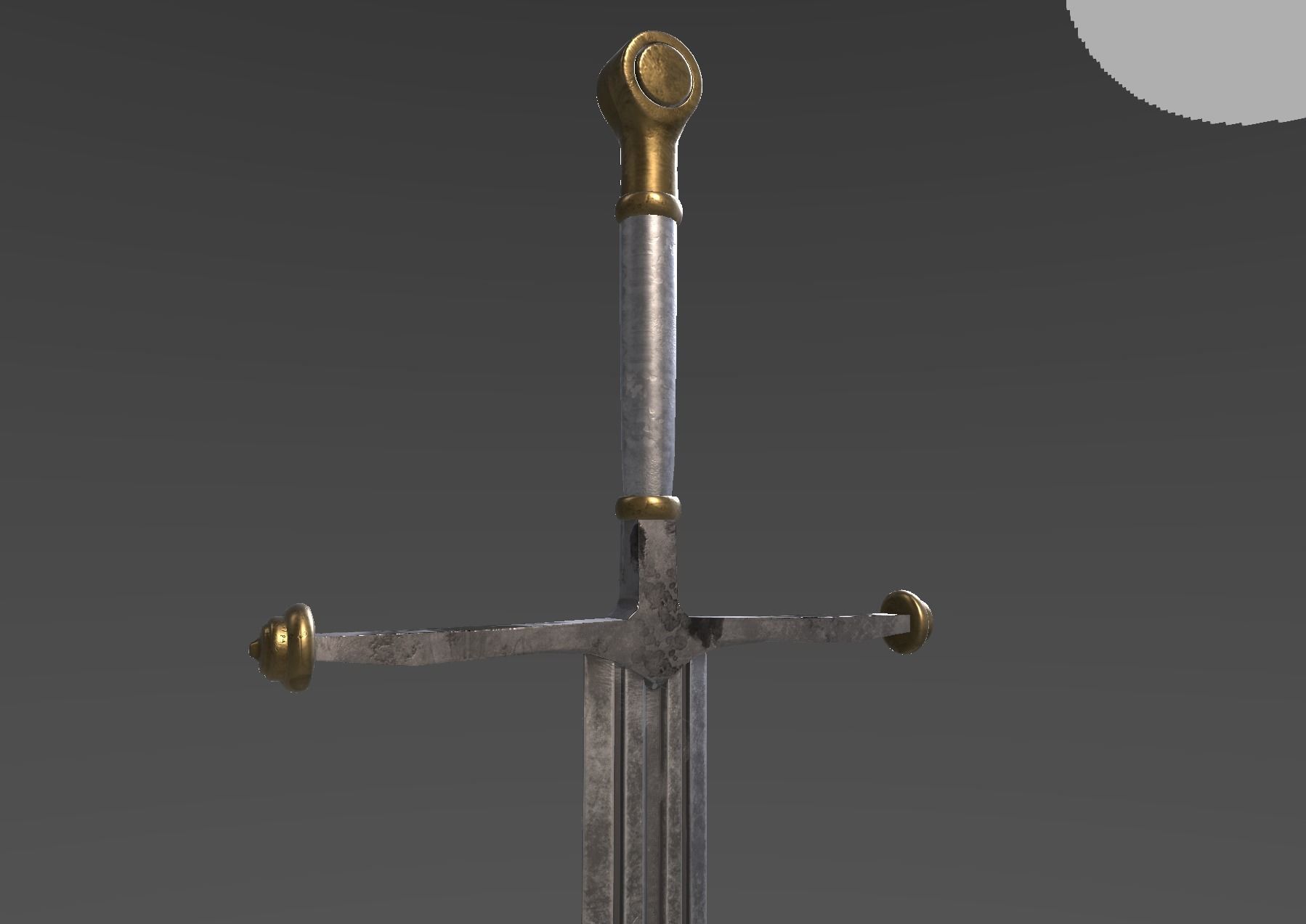 PBR Knight Sword 3D model_4