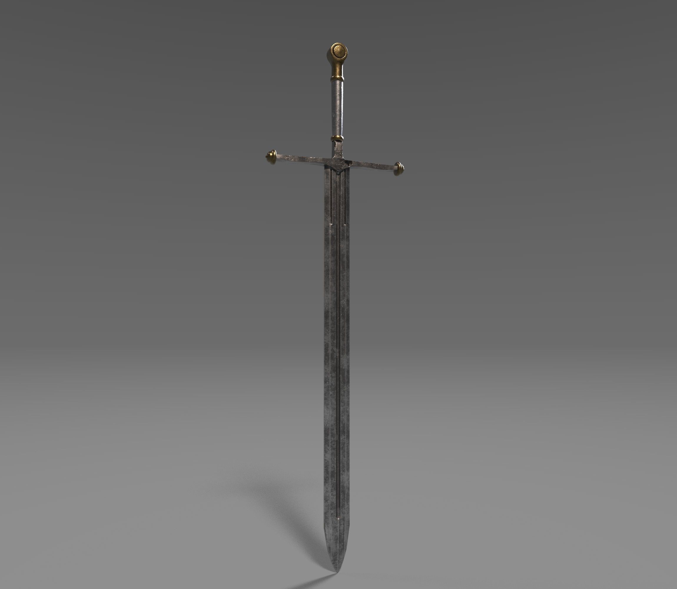 PBR Knight Sword 3D model_2