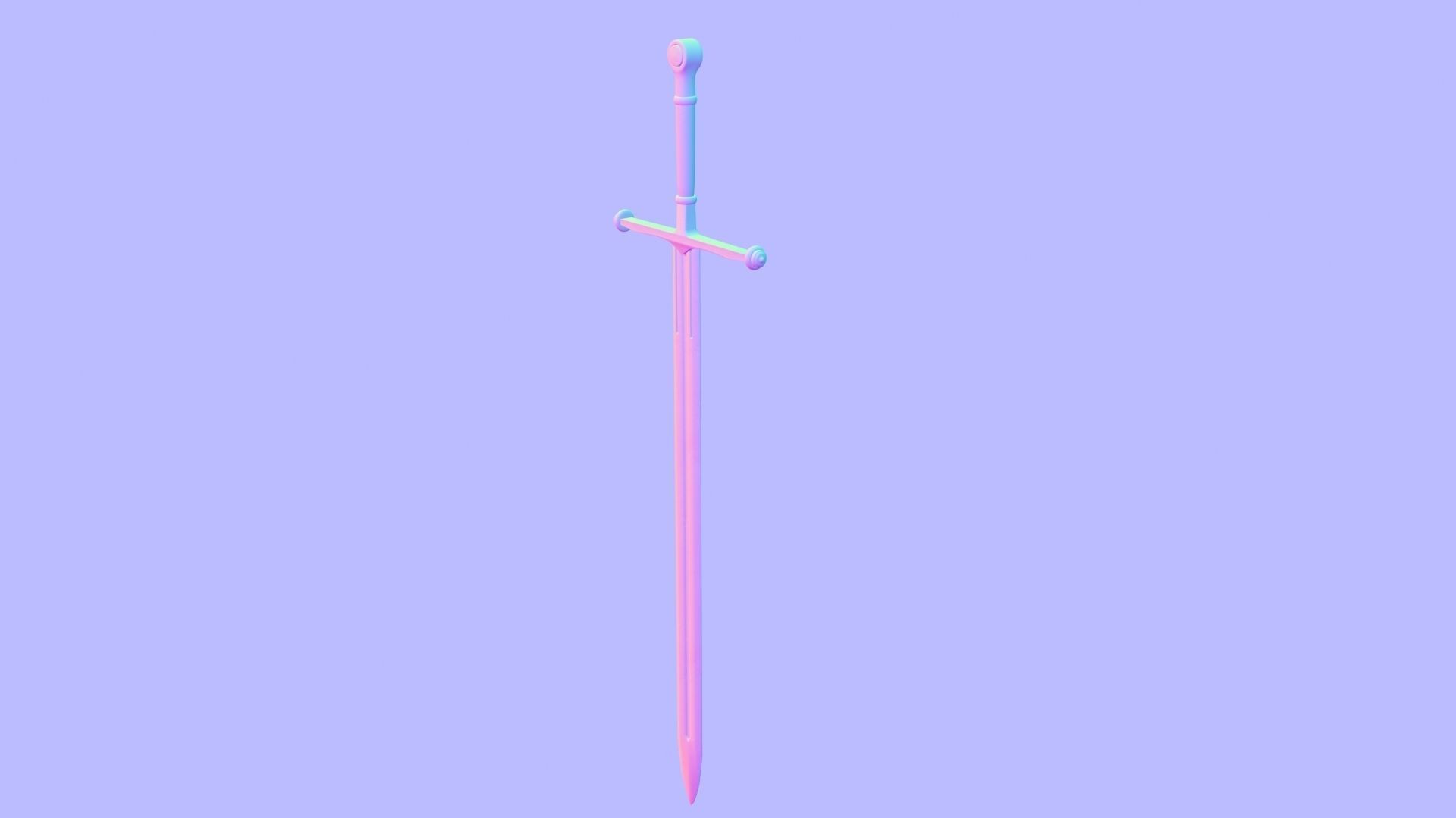 PBR Knight Sword 3D model_16