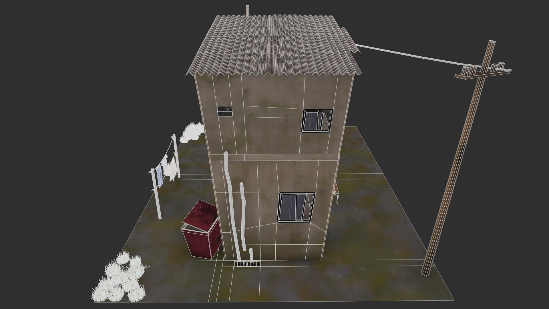 My House Toon Style Low-poly 3D model_18